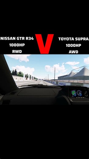 NISSAN GTR R34 VS TOYOTA SUPRA MKIV | ASSETTOCORSA DRAG RACE #shorts