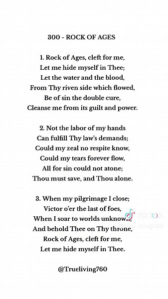 Rock of Ages Hymn with Lyrics | True Living 760