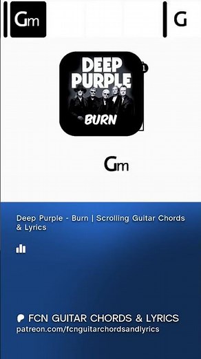 Deep Purple - Burn | Scrolling Guitar Chords & Lyrics #rock #guitar #guitarcover #music #guitarist