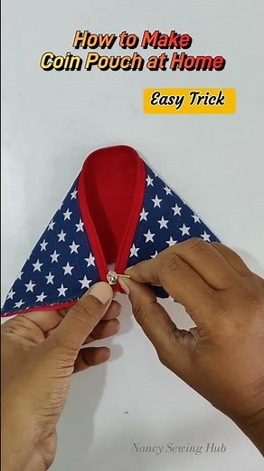 How to Sew Coin Pouch / Purse at Home | Cute Return Gift | How to Sew Lined Zipper Pouch / #shorts