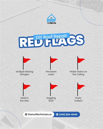 Some roof issues are bigger than a quick patch job. If you’re seeing multiple missing shingles, ongoing leaks, ceiling stains, attic mold, a sagging roofline, or rusty gutters it’s time to step back and bring in professionals. DIY can handle small fixes. Structural warning signs need expert attention before damage spreads further. Not sure how serious it is? Let’s inspect it properly. 📞 (416) 826-0040 🌐 therooftechnician.ca/new/ ✉️ info@therooftechnician.com 📍 52 Tewsley Pl, Etobicoke, ON M9P