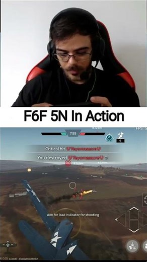 F6F-5N In Action - War Thunder Mobile #gaming #ibragod