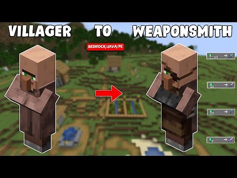 How to Make a WEAPONSMITH Villager in Minecraft - TUTORIAL (Easy & Quick)