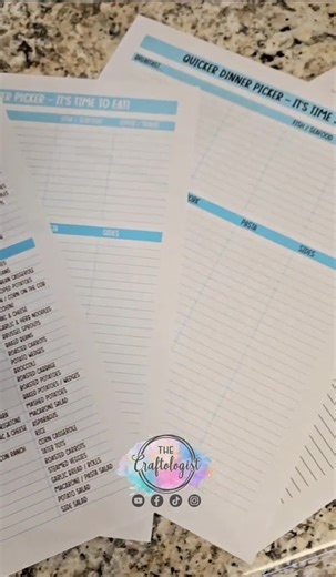 Cooking Dinner Ideas / Printable Meal Picker / Meal Ideas / Meal Prep / Quicker Dinner Picker / Instant Download PDF Print Yourself at Home - Etsy