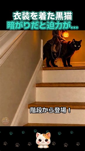 ❤️42万❤️ハロウィンコーデに挑戦🎃 黒猫に仮装させたら…暗がりでまさかの展開に🐈‍⬛