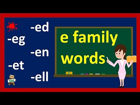 E family words | -ed -eg -en -et -ell family words | Phonics sounds for kids