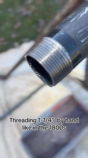 Threading pipe by hand like in the 1800s #plumber #newjersey #WaterSoftner | Jersey Pipeline Pros. Plumbing & Heating Contractor
