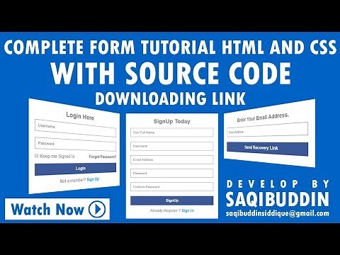 Complete Login, Register, Forgot Password Form with HTML and CSS