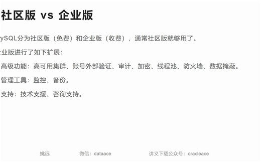 MySQL社区版和企业版的对比