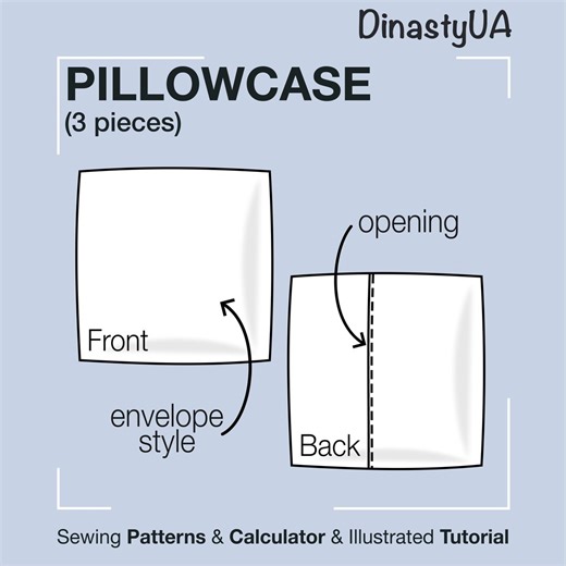 Envelope Pillowcase Sewing Pattern: Illustrated Instruction, Calculator, Beginner-friendly DIY Home Decor (PDF Download) - Etsy