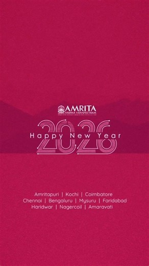 Amrita Vishwa Vidyapeetham on Instagram: "365 days behind us. A new chapter ahead. Follow and stay tuned for 2026. #newyear2026 #amritauniversity #amrita #2026 #campus"