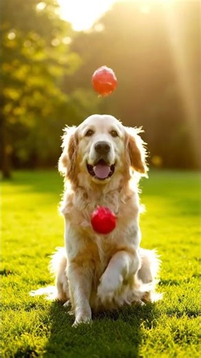 the dog is juggling 😮