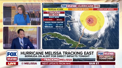Hurricane Melissa strengthens as catastrophic storm continues on path toward Bermuda