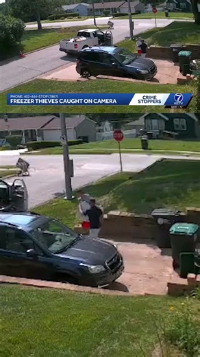 Cold-hearted crooks caught on camera stealing freezer from Omaha driveway