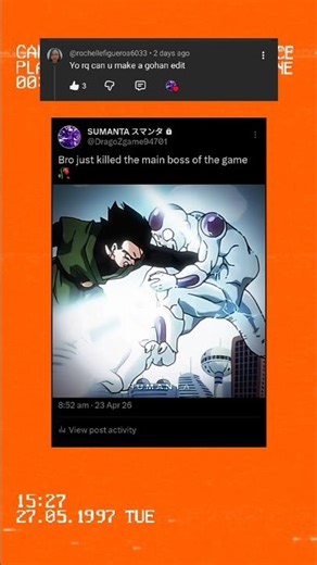 Just kill the boss of the game 🥀 #dragonball #gohan #anime #shorts