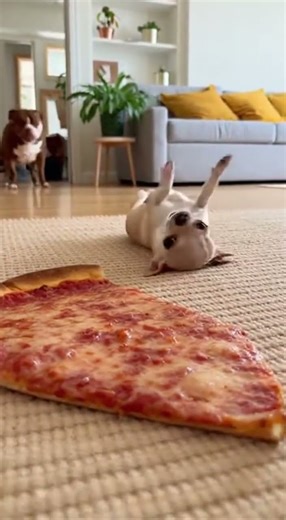 Can This Little Pup Eat All That Pizza?