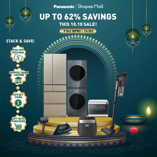 409 reactions | Up to 62% OFF  Stack shop vouchers, Shopee vouchers, and offset coins for max savings! Enjoy a gift with purchase of selected Panasonic Singapore Official Store products, while stocks last. Don’t miss out—shop now  | Shopee | Facebook