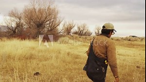 Falcon Training In The Steppe Climate Zone In America, Bishop, California