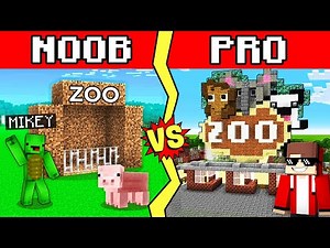 ZOO Build Battle In Minecraft - NOOB VS PRO CHALLENGE - Maizen Mizen Mazien Parody