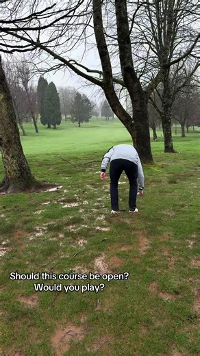 Should this course be open and would you play? #wet #badweather #wales #golf