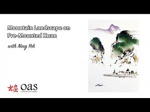 Chinese Mountain Landscape Painting by Ning Yeh