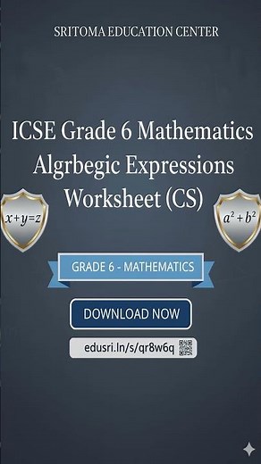 ICSE Grade 6 Algebraic Expressions Worksheet | Free Download