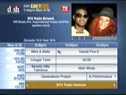 Dish TV Guide Interface (Partial listings) (2011)