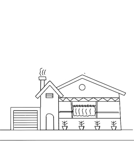 Simple house drawing timelapse