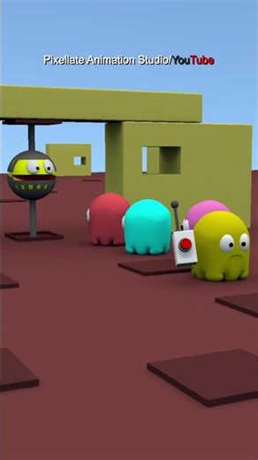 Pacman and the Perfect Trap ⛓️ #pacman #animation #3d #funny #pixellate #ghost #trap