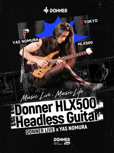 Donner HLX-500 Headless Guitar Demo — Yas Nomura Live Performance