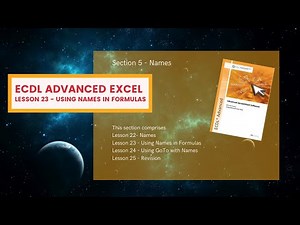 ECDL Advanced Excel Lesson 23 Using Names in Formulas