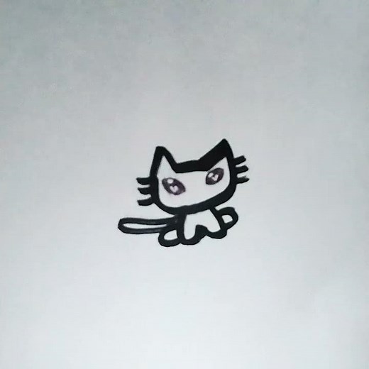 how to draw a cute cat alien #cat #alien #art #howtodraw (make sure to add antennas, I forgot them)