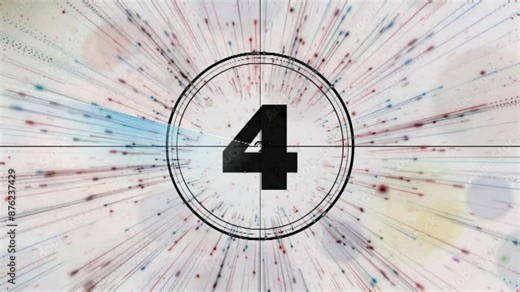 Countdown timer from 9 to 1 second, Digital Glowing Neon tiles reveal animation with energetic zoom in nebula animation and digital bokeh effects.