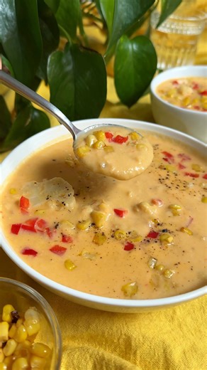 6.8K views · 69 reactions | “I made this yesterday and it’s delicious!”  COMMENT RECIPE  https://www.liveeatlearn.com/vegan-corn-chowder/ | Live Eat Learn | Facebook