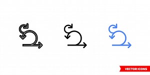 Sprint iteration icon of 3 types. Isolated vector sign symbol.