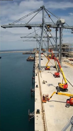 Open Sea → Floating Cargo Port 😳 Mega Shipping Terminal Timelapse #floatingport #shippingterminal