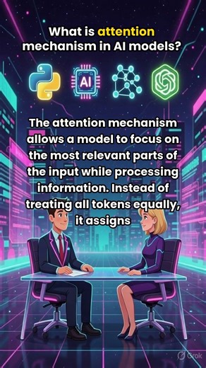 What is attention mechanism in AI models?? | GenAI Interview Question Explained #Shorts