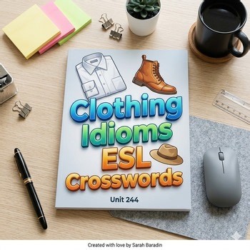 Idioms Clothing Themes figurative language Sub Plans: Beginner ESL Crossword