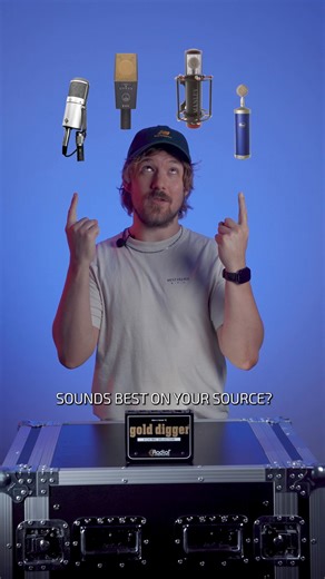 Choosing the right microphone for your project just got easier with the Radial Gold Digger. This four-input, one-output microphone switcher lets you instantly and accurately audition up to four mics through a single preamp, without adding coloration to your signal or extra time re-patching cables. Pick the right mic every time and learn more about the Gold Digger in the link below! https://www.radialeng.com/product/gold-digger #golddigger #radialmicswitcher #micselector #micswitcher #studiogear