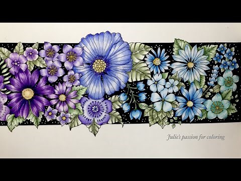 WORLD OF FLOWERS by Johanna Basford - prismacolor pencils - color along
