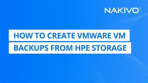 How to Create VMware VM Backups from HPE Storage Snapshots