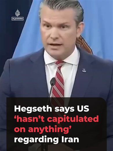 At a Pentagon briefing, US Defense Secretary Pete Hegseth told a reporter the US had not capitulated on its demands from Iran, and that it still has the “upper hand”. #news