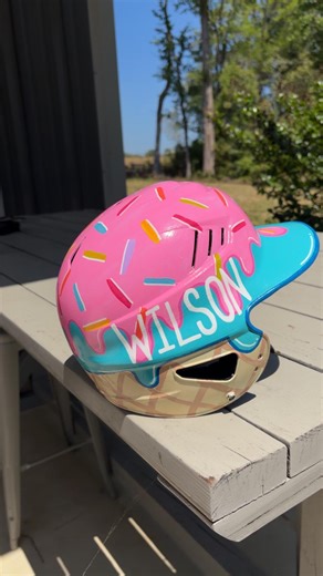 Custom painted baseball/softball helmet