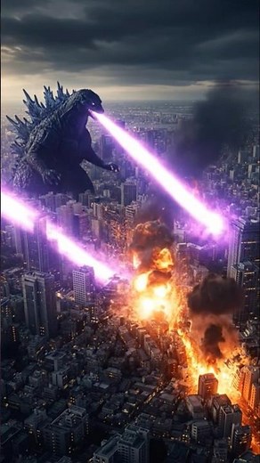 SHIN GODZILLA SHOOTS HIS ATOMIC BREATH AT THE TOKYO BUILDINGS! #GOJIRA