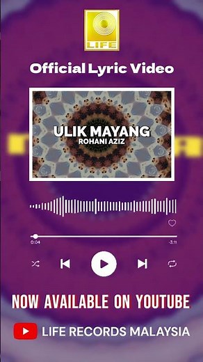 Ulik Mayang Official Lyric Video is now available on YouTube!