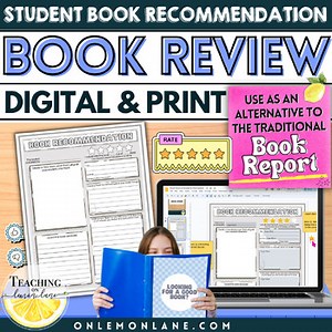 Book Recommendation Sheet | Review Alternative Book Report Template Reflection