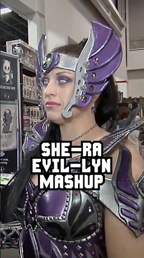 One of our favorite mashups is this She-Ra/Evil-Lyn cosplay. #MastersoftheUniverse #animation #80s