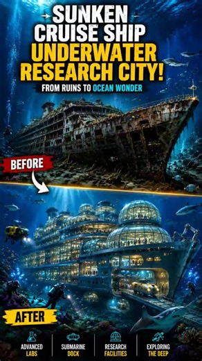 Sunken Cruise Ship → World's First Underwater Research City 🌊🚢