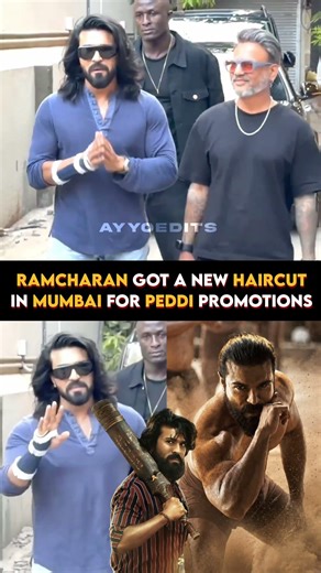 #Ramcharan New Haircut in Mumbari #ShivaRajkumar #Peddi #BuchiBabu #Chiranjeevi #Sukumar #ARRahman
