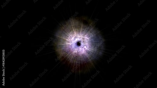Simulation of a wormhole in space, an energy tunnel rotating on its axis